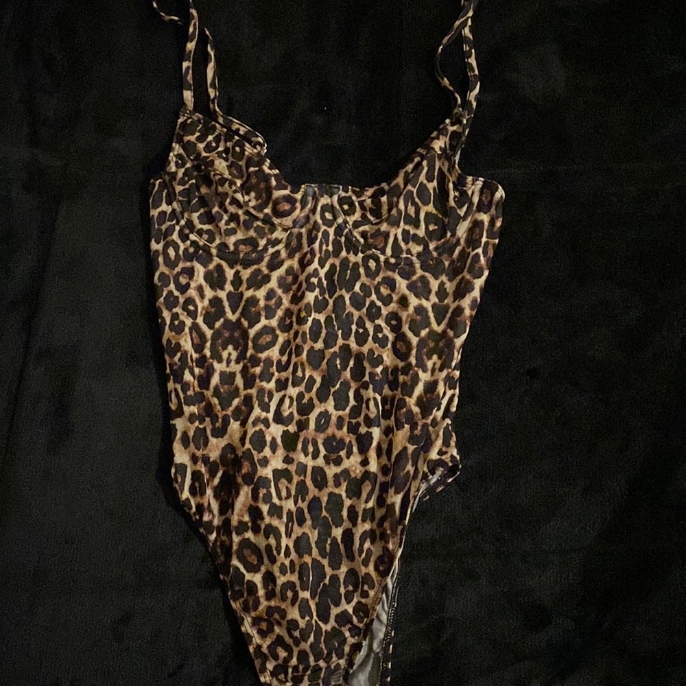 Cheetah print mesh body suit